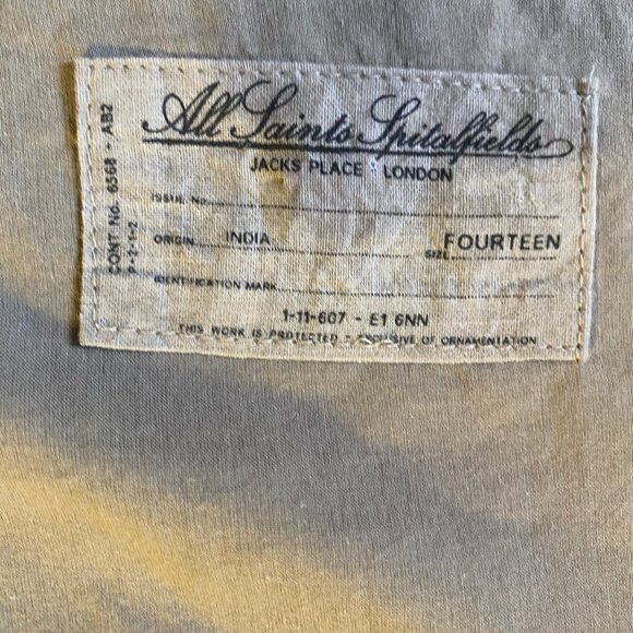 All Saints size 14 Lamira raw edge top mini dress - Picture 3 of 4